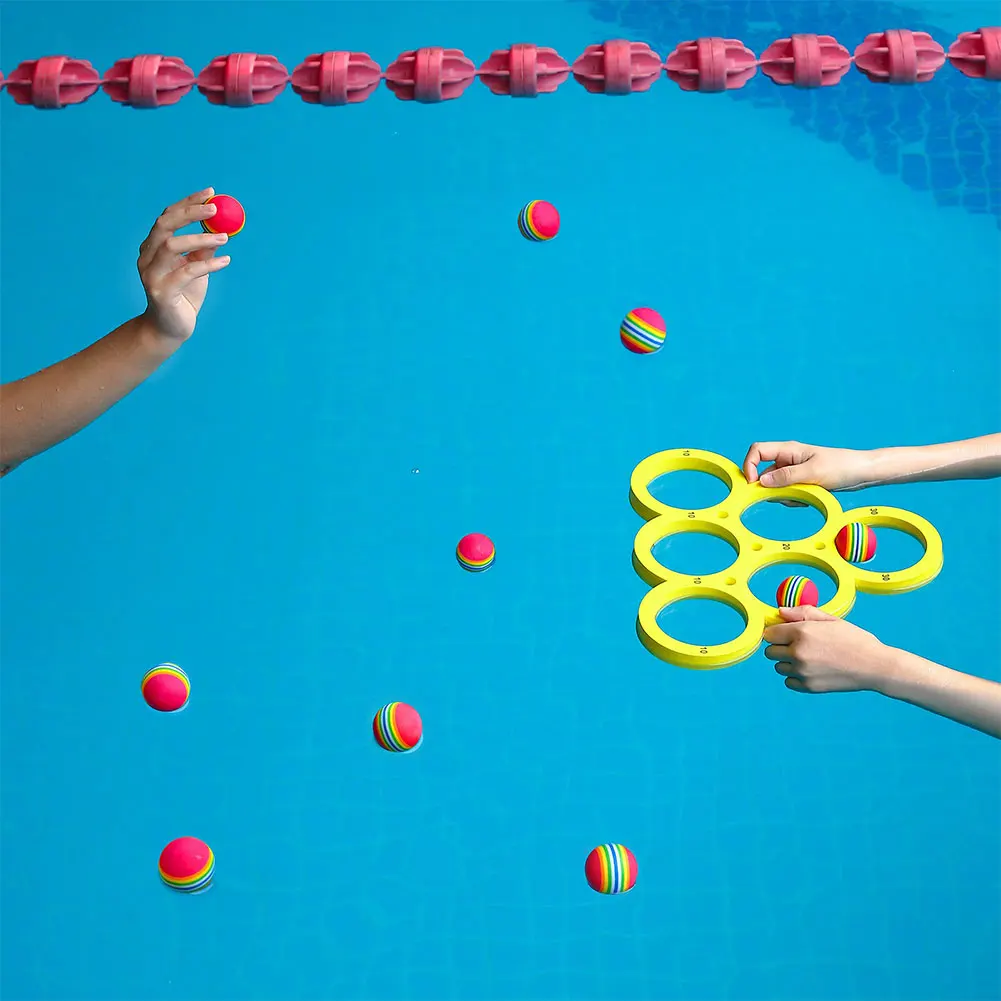 Schwimmender Tisch mit 10 Bällen, schwimmender Ring, Wurfspiel, Wassersport, EVA, Wurfkreis, Wasser, EVA, Schwimmzubehör Image