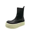 Männer Chelsea Stiefel Plattform High Top Mann Turnschuhe Gothic Heels Leder Luxus Vintage Trendy Designer Schuhe Schwarz