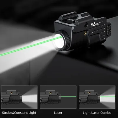Tactical Flashlight 800 Lumens Laser Light Laser Combo Compatible with Pistol Glock Picatinny Rail Rechargeable
