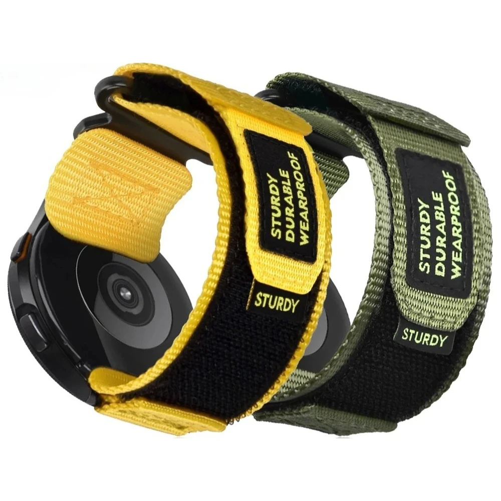 22 mm 20 mm zwei Klettverschluss-Nylonschlaufen für Samsung Galaxy Watch Series und Gneral Watch in 20/22 mm Größen. Sport-Canvas-Armband