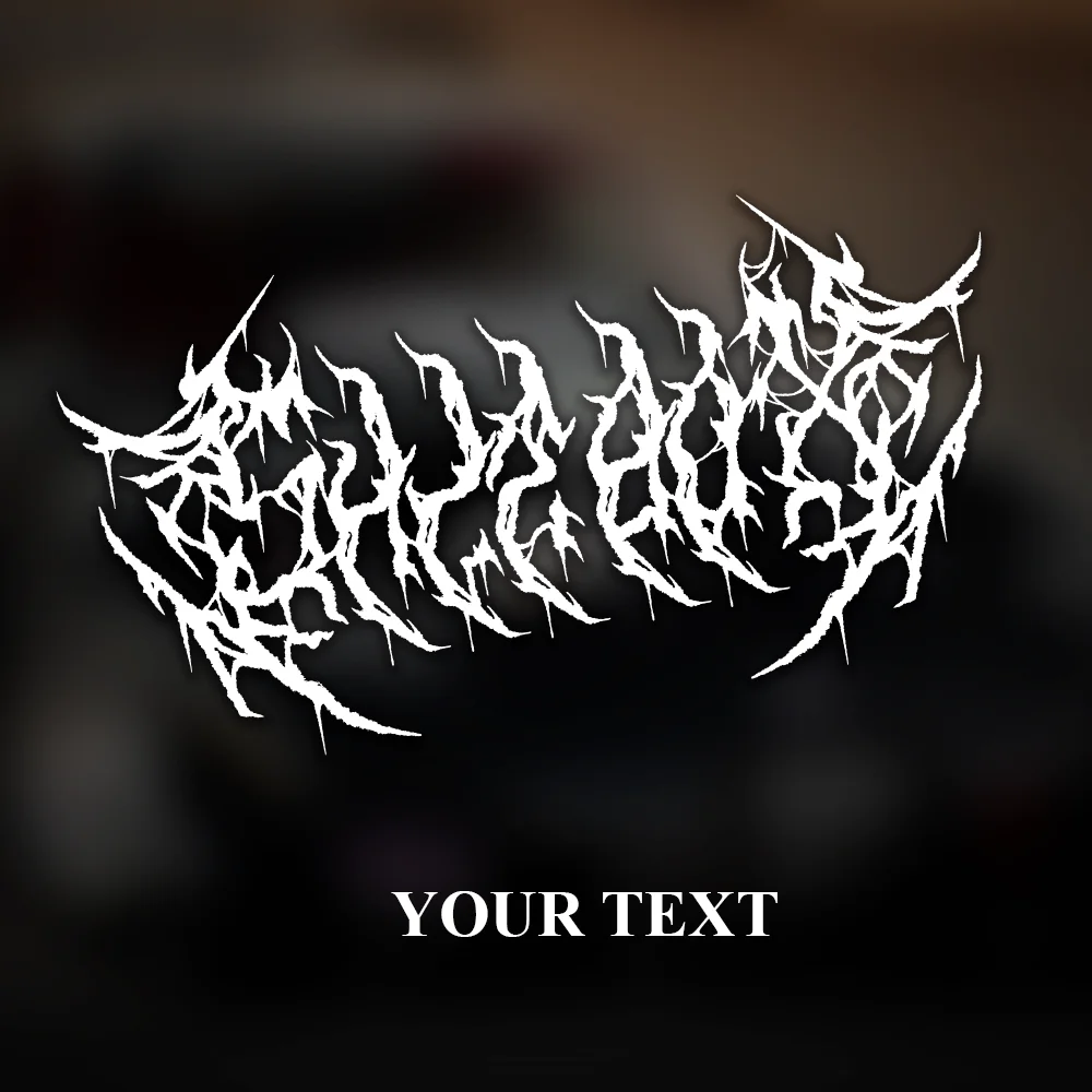 Sh*t Box Dark Metal Style Aufkleber Benutzerdefinierter Text Gruselige Beschriftung Windschutzscheiben-Banner Death Metal Tuning Auto LKW Vinyl-Aufkleber Image