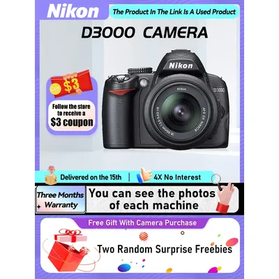 Nikon D3000 D3100 D3200 D3300 3500 APS-C Digital SLR Camera Professional Photographer Photography 24.16MP HD Video Cameras（Used）