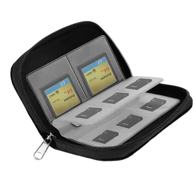 Speicherkartenaufbewahrung, Tragetasche, Halter, Brieftasche, 22 Fächer für Micro SD-Speicherkarten, Spielzubehör, Speicherschutz, Speicherkarten Image