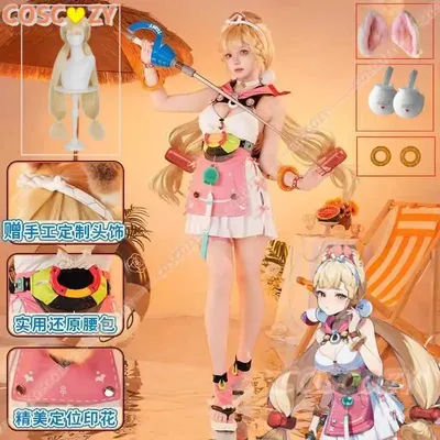Spiel Zenless Zone Zero Alice Original Badeanzug Cosplay Kostüm Perücke Kopfbedeckung Ohren Sommer Bademode Mädchen Halloween Sexy Katze Kostüm Image