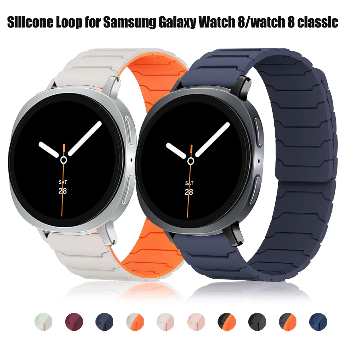 Silikon-Schlaufenarmband für Samsung Galaxy Watch 8/8 Classic 40 mm 44 mm 46 mm Correa-Armband Band Sportarmband Ersetzen Sie das Armband Image