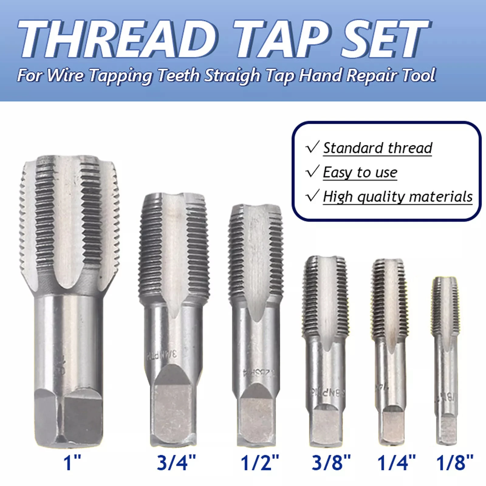 1/2/5 pezzi G1/8 1/4 3/8 1/2 3/4 HSS set di rubinetti per tubi conici NPT filo per vite in metallo pulizia rifilettatura utensile da taglio per vite