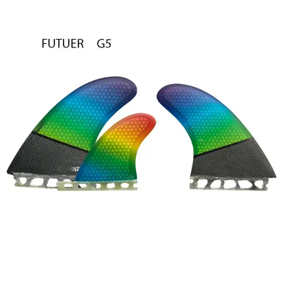 COMMERCIALS DISCOUNTS FUTUER + G5 Surfboard Fins 3-Piece Set Paddleboard Fins Fish Fins Fins Made of Fiberglass and Honeycomb Su