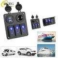 12V 24V Pannello interruttori per auto 2/3 Gang Luce impermeabile Controllo a levetta Voltmetro digitale Doppio caricabatterie USB Porte Combinazione di prese