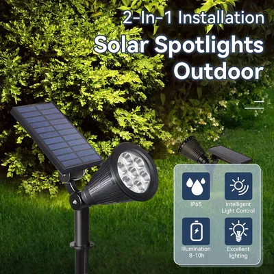 85-265V Outdoor LED Solar Lights Adjustable Angle Spotlight IP65 Waterproof for Garden Landscape Yard Tree Decor Lawn Light