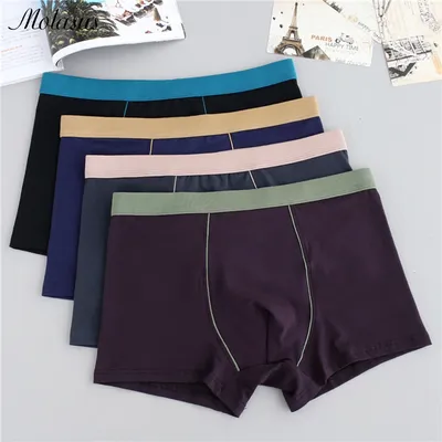 5 stücke Baumwolle Boxer Shorts Männer Unterwäsche Weiche Atmungsaktive Männliche Unterhose für Männer Homme Boxershorts Slips Sexy Dünne Höschen S-5XL Image