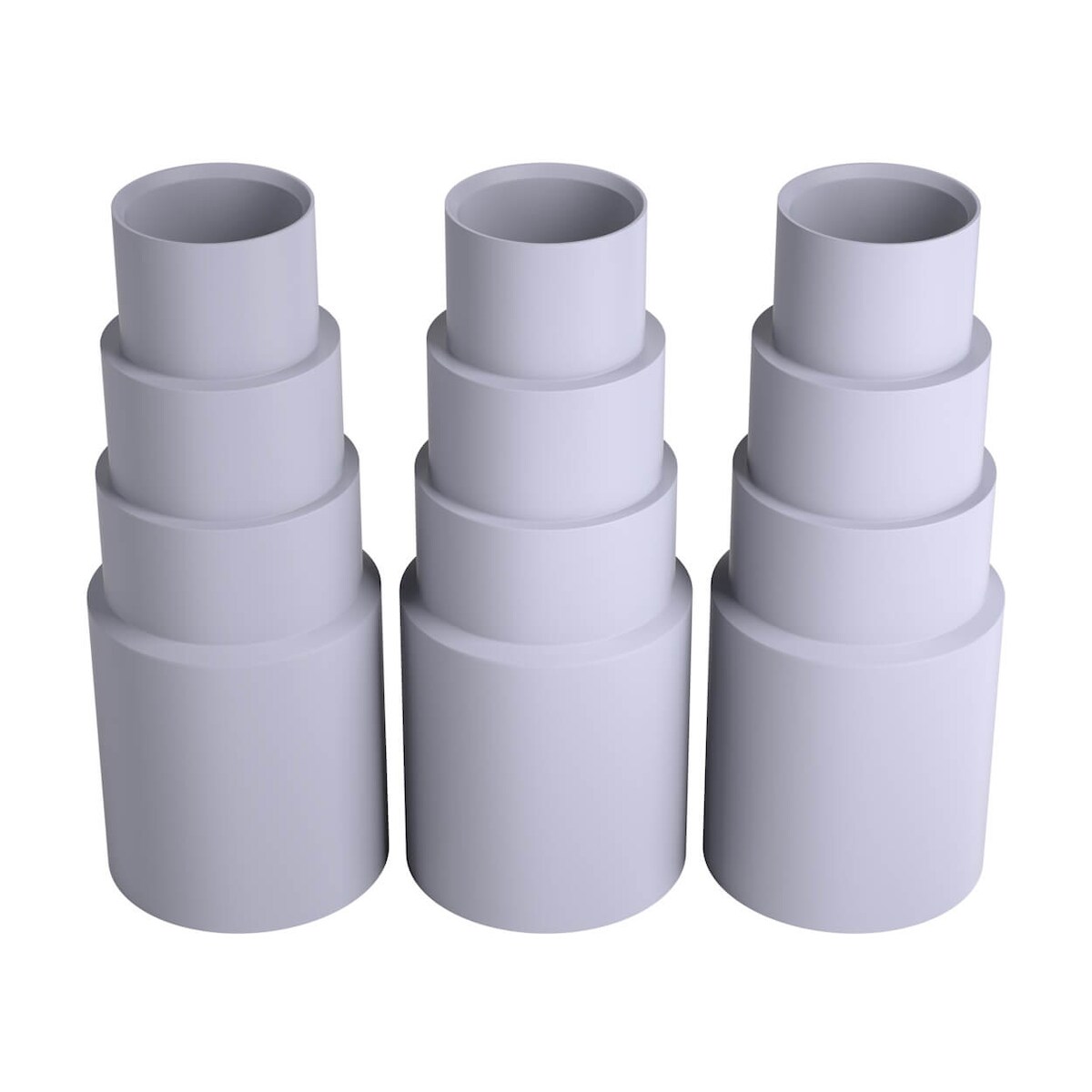 BAUHELD Staubsaugeradapter Hellgrau 3 Stück Image