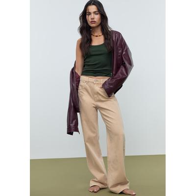 Stradivarius D92 straight wide jeans Stone 10