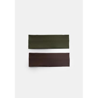 Stradivarius Set of 2 elasticated hair bands Brown OS