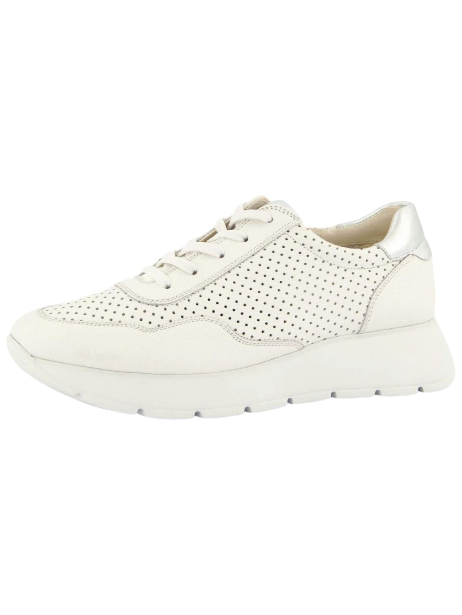 Sneaker PAUL GREEN "Paul Green Sneaker Leder", Damen, Gr. 38,5, silber (weiß, silber), Leder, Schuhe Sneaker Image