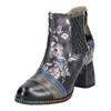High-Heel-Stiefelette LAURA VITA "LAURA VITA Stiefelette Leder/Textil", Damen, Gr. 38, schwarz, Leder, Textil, casual, Schuhe