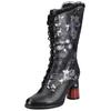 High-Heel-Stiefel LAURA VITA "LAURA VITA Stiefel Leder/Textil", Damen, Gr. 36, schwarz, Leder, Textil, casual, Schuhe