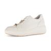 Keilsneaker GABOR, Damen, Gr. 38, weiß, Nappaleder, unifarben, sportlich, Schuhe, Plateau, Schnürschuh, Halbschuh in Bequemweite G (= weit)