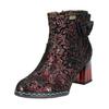 Stiefelette LAURA VITA "LAURA VITA Stiefelette Leder/Textil", Damen, Gr. 38, rot, Leder, Textil, casual, Schuhe