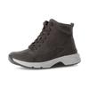 Schnürboots GABOR ROLLINGSOFT, Damen, Gr. 41, grau, Nubukleder, unifarben, sportlich, Schuhe, Keilabsatz, Freitzeitschuh, High-Top-Sneaker, Label an der Ferse