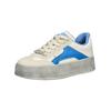 Sneaker BUFFALO "Buffalo Sneaker Lederimitat", Damen, Gr. 36, blau (weiß, blau), Lederimitat, casual, Schuhe