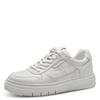 Plateausneaker TAMARIS, Damen, Gr. 38, weiß, Leder, Lederimitat, unifarben, sportlich, Schuhe, Trendsneaker, Freizeitschuh, Schnürschuh im coolen Basket-Style