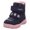 Winterboots SUPERFIT "HUSKY1 WMS: mittel", Kinder, Gr. 25, blau (blau, rosa), Textil, casual, Schuhe, Snowboots mit wasserdichtem GORE TEX, Größenschablone zum Download