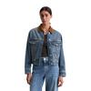Jeansjacke MARC O'POLO "aus Circulose", Damen, Gr. XXL, tinted vintage blau wash, Obermaterial: 79% Baumwolle, 20% Viskose, 1% Elasthan, unifarben, casual, relaxed fit, Langarm Manschette, Jacken