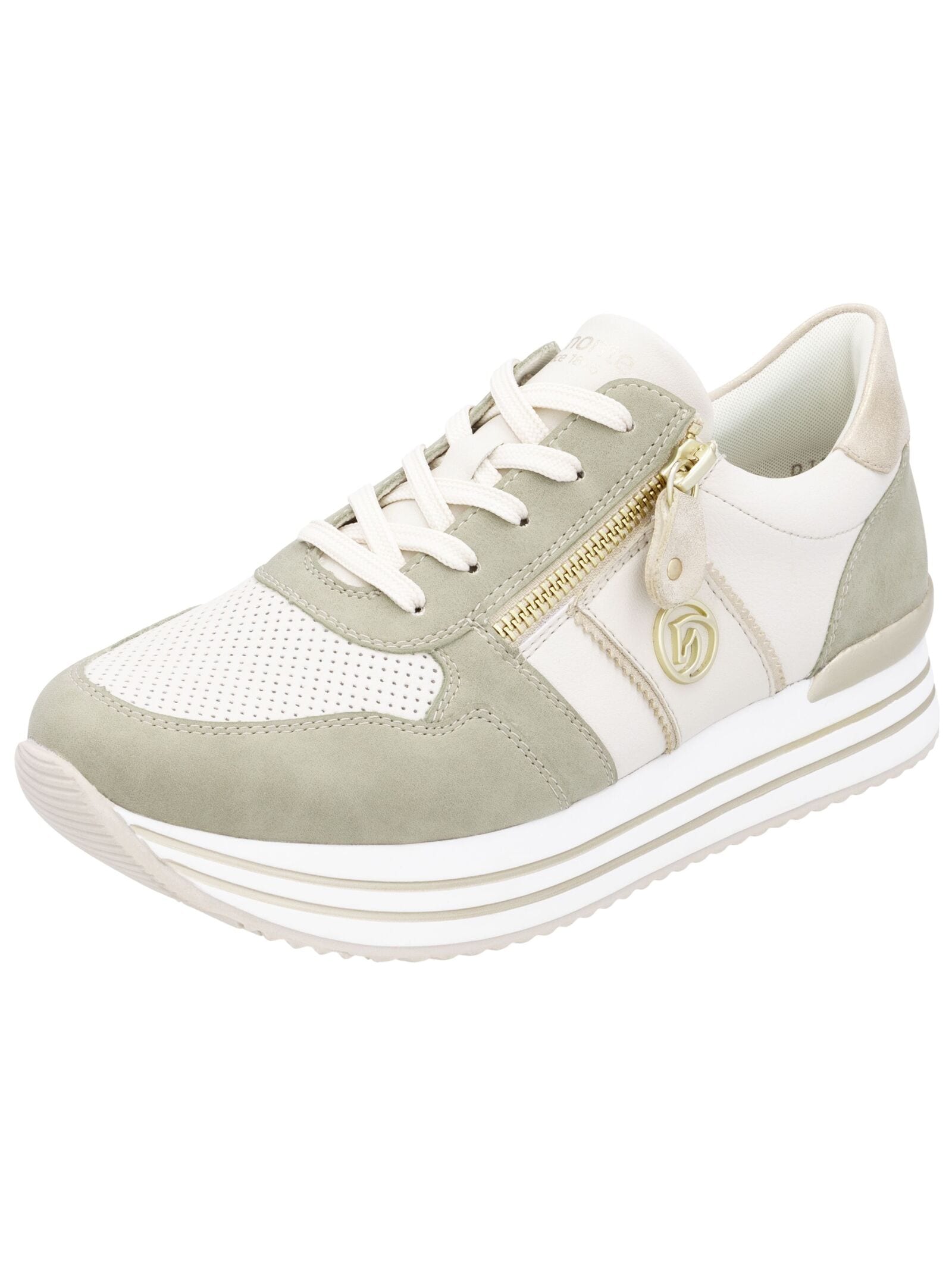 Sneaker REMONTE "Remonte Sneaker Lederimitat", Damen, Gr. 37, weiß (sanftes weiß), Lederimitat, Schuhe