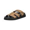 Pantolette PAVEMENT "Pavement Pantoletten Leder", Damen, Gr. 38, grau (taupe), Leder, casual, Schuhe