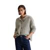 Cardigan MARC O'POLO DENIM "aus kuscheligem Schurwolle-Alpaka-Mix", Damen, Gr. XL, grau (stone melange), Obermaterial: 60% Schurwolle, 16% Polyamid, 12% Polyacryl, 12% Alpaka, unifarben, casual, relaxed fit, Rundhals, Langarm Rippbündchen, Strickjacken