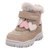 Winterboots SUPERFIT "HUSKY WMS: Mittel", Kinder, Gr. 27, bunt (hellbeige, rosa), Veloursleder, Polyester, casual, Schuhe, Klettstiefel mit wasserdichtem GORE TEX, Größenschablone zum Download