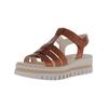 Keilsandalette GABOR "Gabor Sandalen Leder", Damen, Gr. 38,5, braun (camel), Leder, casual, Schuhe