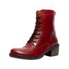 Schnürstiefelette FLY LONDON "Fly London Stiefelette Leder", Damen, Gr. 39, rot, Leder, casual, Schuhe
