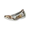 Ballerina CAPRICE "Caprice Ballerinas Leder", Damen, Gr. 39, braun (weiß, braun), Leder, casual, Schuhe