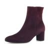 Stiefelette GABOR, Damen, Gr. 40, lila (beere), Veloursleder, unifarben, elegant, Schuhe, Blockabsatz, Businessstiefelette in bequemer Schuhweite G (= weit)