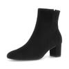 Stiefelette GABOR, Damen, Gr. 41, schwarz, Ziegenveloursleder, unifarben, elegant, Schuhe, Blockabsatz, Businessstiefelette in bequemer Schuhweite G (= weit)
