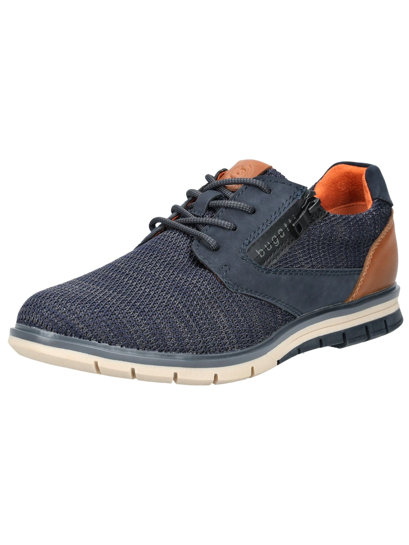 Sneaker BUGATTI "bugatti Sneaker Textil", Herren, Gr. 41, blau (dunkelblau), Textil, Casual, Schuhe