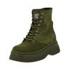 Schnürstiefelette STEVE MADDEN "STEVE MADDEN Stiefelette Leder", Damen, Gr. 37, grün (olive), Leder, casual, Schuhe