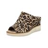 Pantolette TAMARIS "Tamaris Pantoletten Leder", Damen, Gr. 41, braun (leopard), Leder, casual, Schuhe