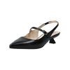 Slingpumps NERO GIARDINI "Nero Giardini Pumps Leder", Damen, Gr. 37, schwarz, Leder, elegant, Schuhe