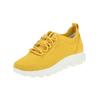 Sneaker GEOX "Geox Sneaker Veloursleder/Textil", Damen, Gr. 38, gelb, Veloursleder, Textil, casual, Schuhe