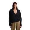 Cardigan MARC O'POLO "aus Schurwolle", Damen, Gr. S, blau (deep night blau), Obermaterial: 100% Schurwolle, unifarben, casual, oversize, V-Ausschnitt, Langarm Rippbündchen, Strickjacken