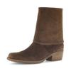Westernstiefelette GABOR, Damen, Gr. 40, braun (cognac), Veloursleder, unifarben, modisch, Schuhe, Cowboyboots, Westernstiefel mit Best Fitting-Ausstattung