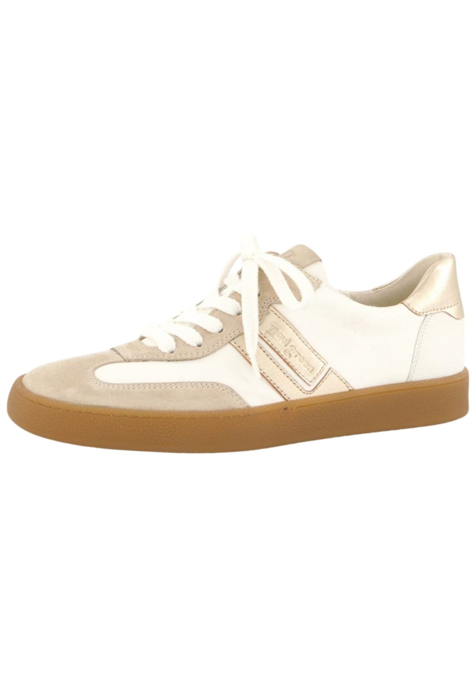Sneaker PAUL GREEN "Paul Green Sneaker Veloursleder/Textil", Damen, Gr. 39, weiß (weiß kombi), Textil, Veloursleder, Casual, Schuhe