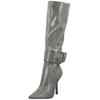 High-Heel-Stiefel STEVE MADDEN "STEVE MADDEN Stiefel Lederimitat", Damen, Gr. 36, silber, Lederimitat, casual, Schuhe
