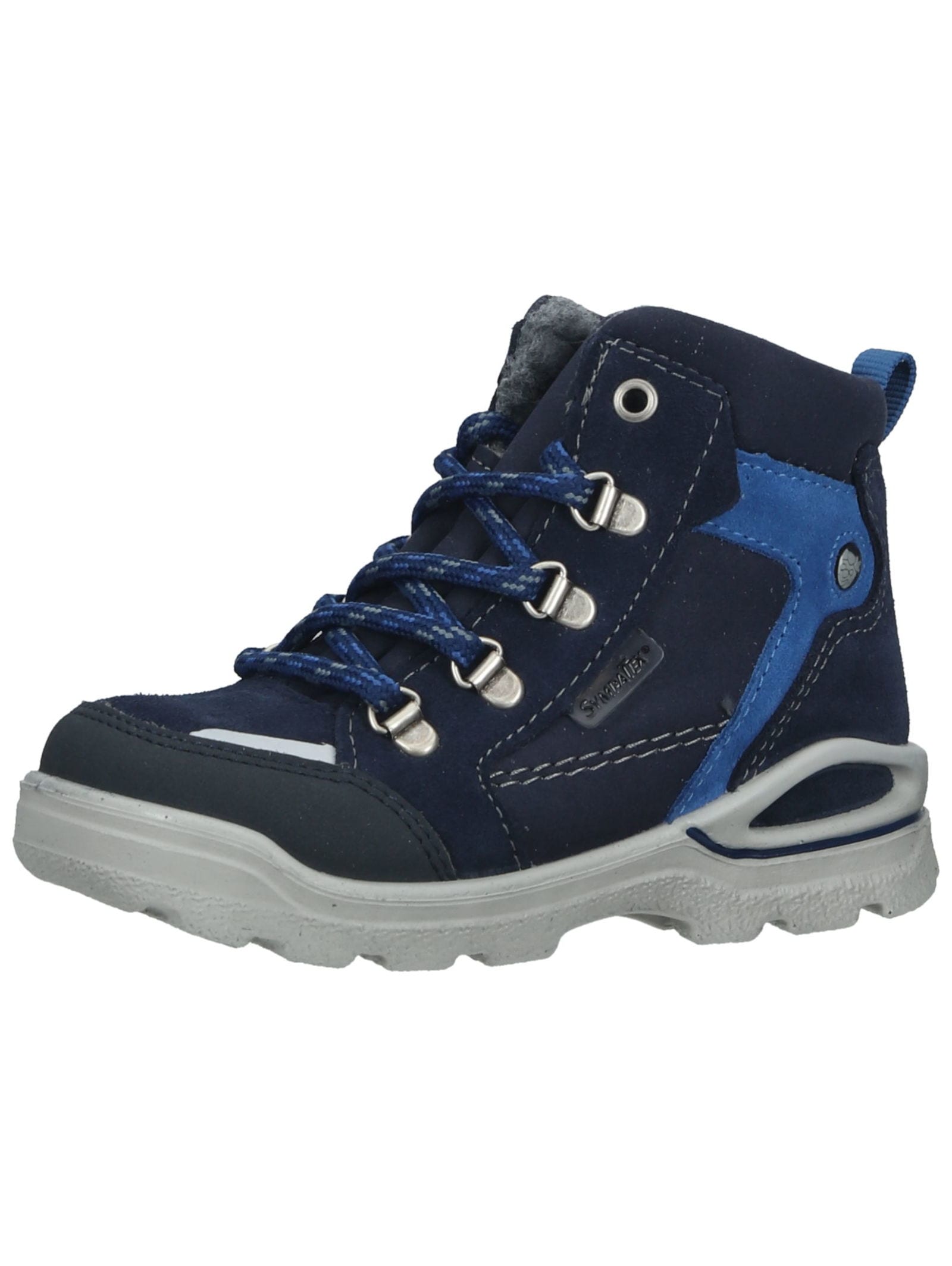 Schnürstiefelette PEPINO "Pepino Stiefelette Veloursleder/Textil", Kinder, Gr. 24, blau (dunkelblau), Textil, Veloursleder, Schuhe Image