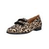Slipper GABOR "Gabor Slipper Leder", Damen, Gr. 40, braun (leopard), Leder, casual, Schuhe