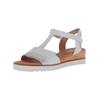Riemchensandale GABOR COMFORT "Gabor Comfort Sandalen Nappaleder", Damen, Gr. 37,5, weiß (weiß, silber), Nappaleder, casual, Schuhe