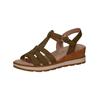 Keilsandalette CAPRICE "Caprice Sandalen Nubukleder", Damen, Gr. 38, grün (oliv), Nubukleder, casual, Schuhe