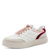 Plateausneaker TAMARIS, Damen, Gr. 38, weiß (sanftes weiß kombiniert), Leder, Lederimitat, unifarben mit Farbeinsätzen, gesteppt, sportlich, Schuhe, Freizeitschuh, Halbschuh, Schnürschuh mit trendiger Ziersteppung